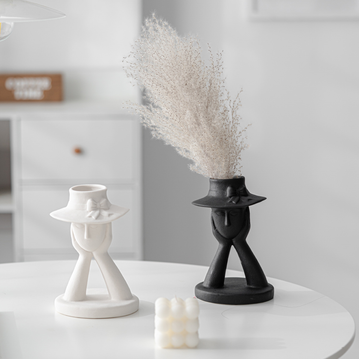 Modern simple abstract characters ceramic craft gifts light luxury home soft decoration ornaments decorations